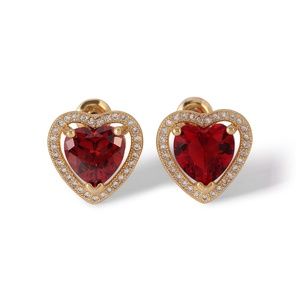 New Vanessa Mooney THE MINI HEART EARRINGS - RUBY